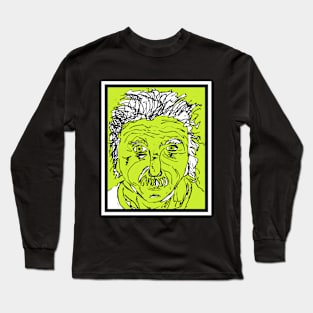 Albert Einstein Pop Art: Green Long Sleeve T-Shirt